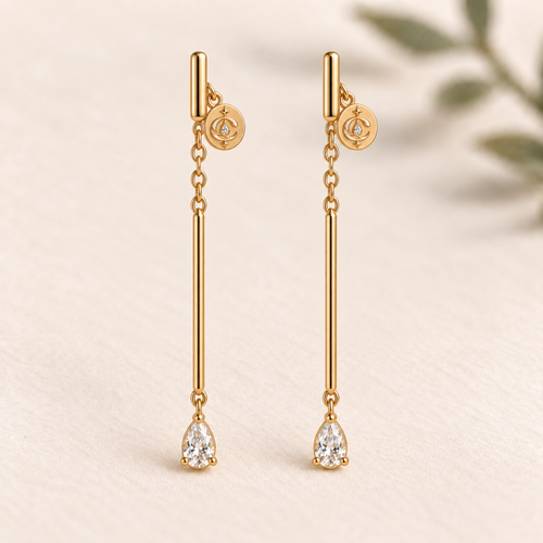 CURVEMIX Celeste Crystal Drop Earrings