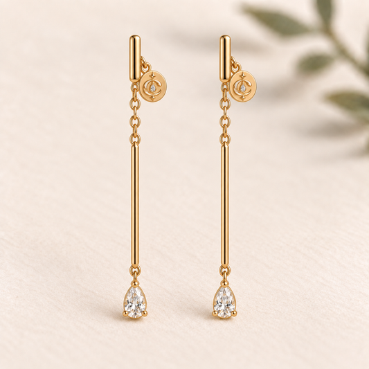 CURVEMIX Celeste Crystal Drop Earrings